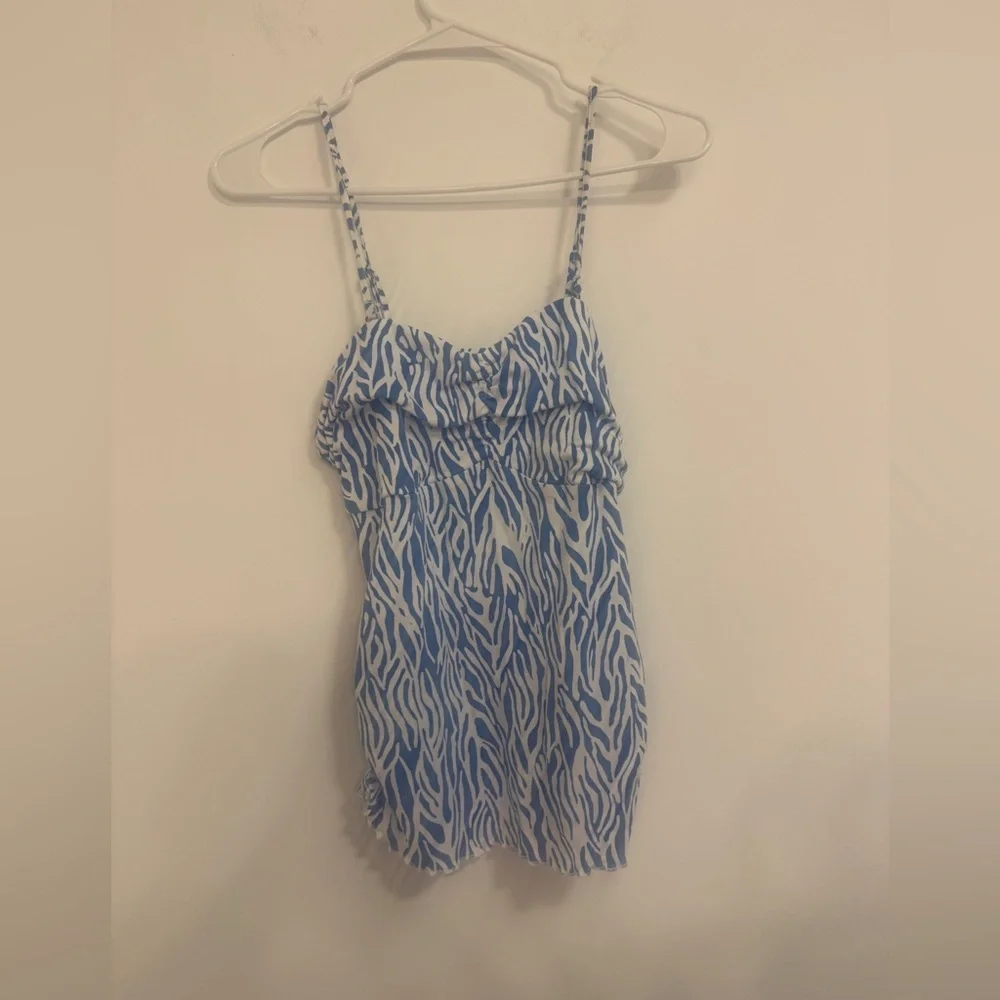 Diane Von Furstenberg Blue and White Zebra-Print Set